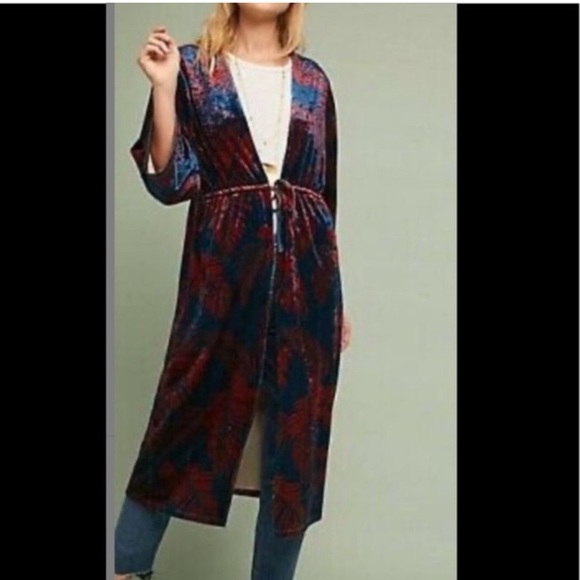 Anthropologie Palm Velvet Kimono OS by RIYA - Picture 2 of 2